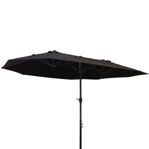 XXL parasoll med handvev svart oval 460x270x240 cm