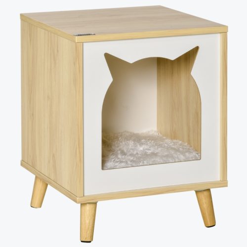 Kattkoja/ sidobord med kattmotiv 40x40x50 cm
