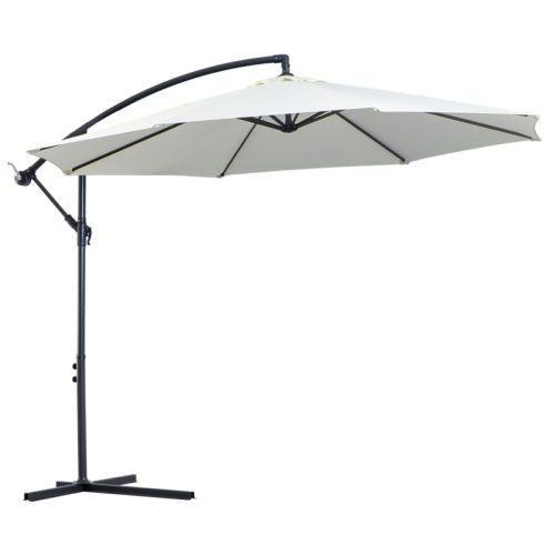 Frihängande parasoll med stång vit 3×2,5 m