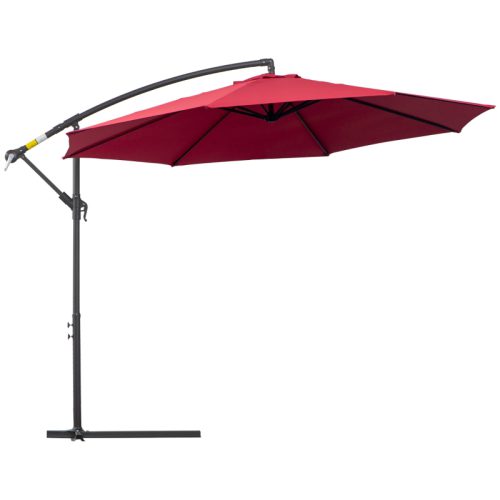 Frihängande parasoll med stång röd Ø3×2,5H m