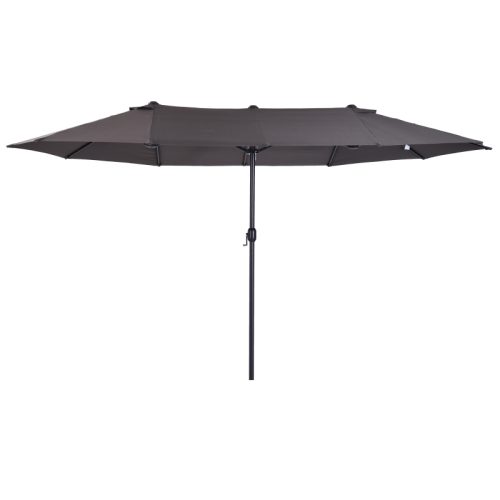 XXL parasoll med handvev grå oval 460x270x240 cm