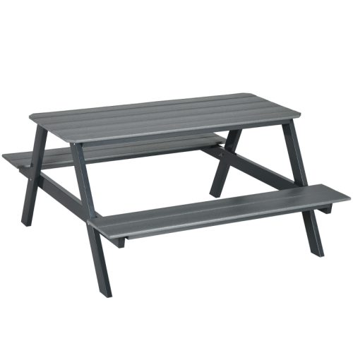 Picknickbord mörkgrå 150x140x74 cm