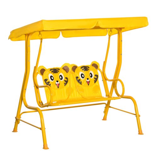 Hammock barn med solskydd 2-sits gul