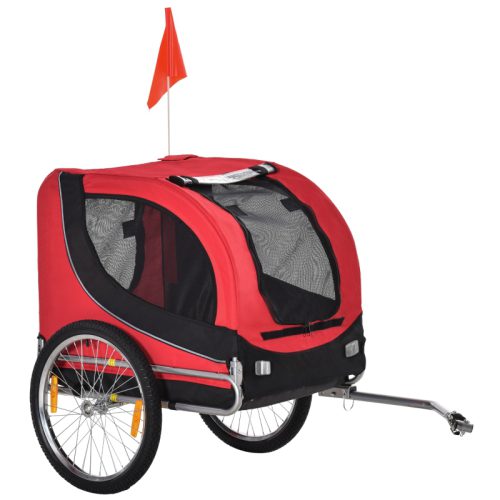 Cykelvagn för hund röd/svart