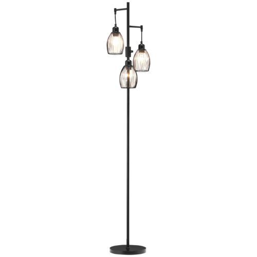 Golvlampa industriell design med 3 lampskärmar 170,5 cm