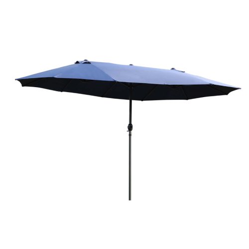 XXL parasoll med handvev blå oval 460x270x240 cm