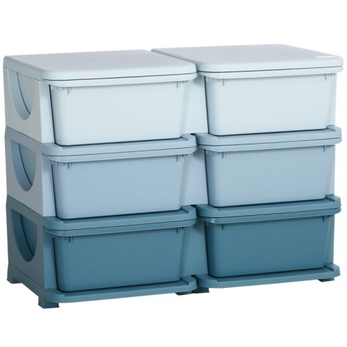 Förvaringslådor 6 lådor blå
