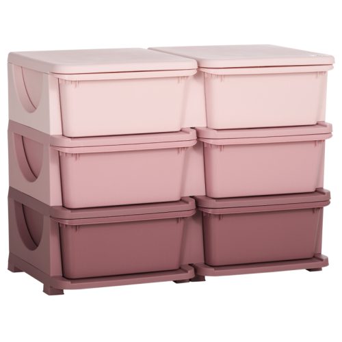 Förvaringslådor 6 lådor rosa