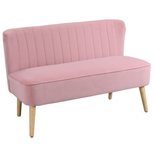 Soffa tyg 117×56,5×77 cm rosa sammet