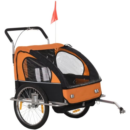 Cykelvagn för 2 barn 142x85x105 cm