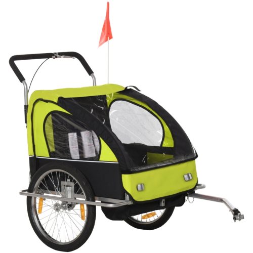 Cykelvagn för 2 barn grön