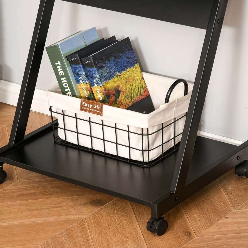 Datorbord med hjul 60x48x73cm svart - Bild 5