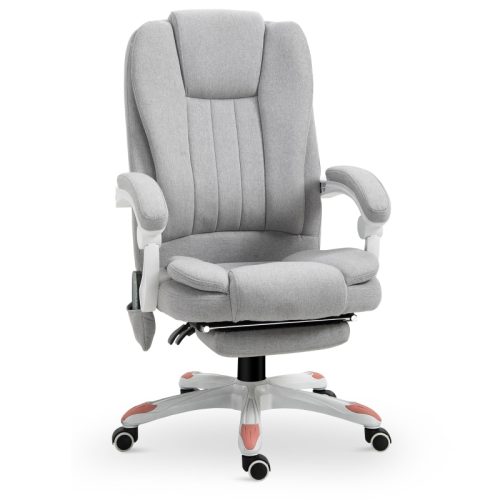 Kontorsstol massagefunktion grå 107-115 cm