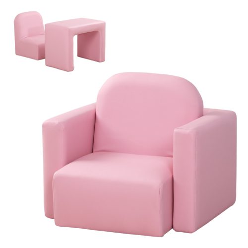 2i1 barnfåtölj (stol+bord) från 3 till 9 år rosa
