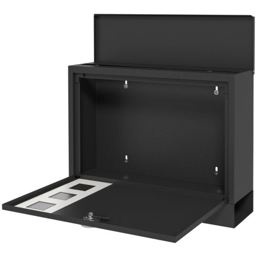 Brevlåda låsbar 36,5×11,5×29 cm svart