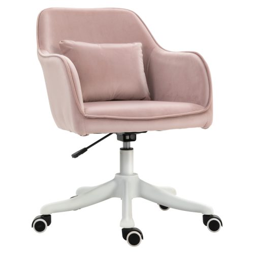 Skrivbordsstol massagefunktion sammet rosa