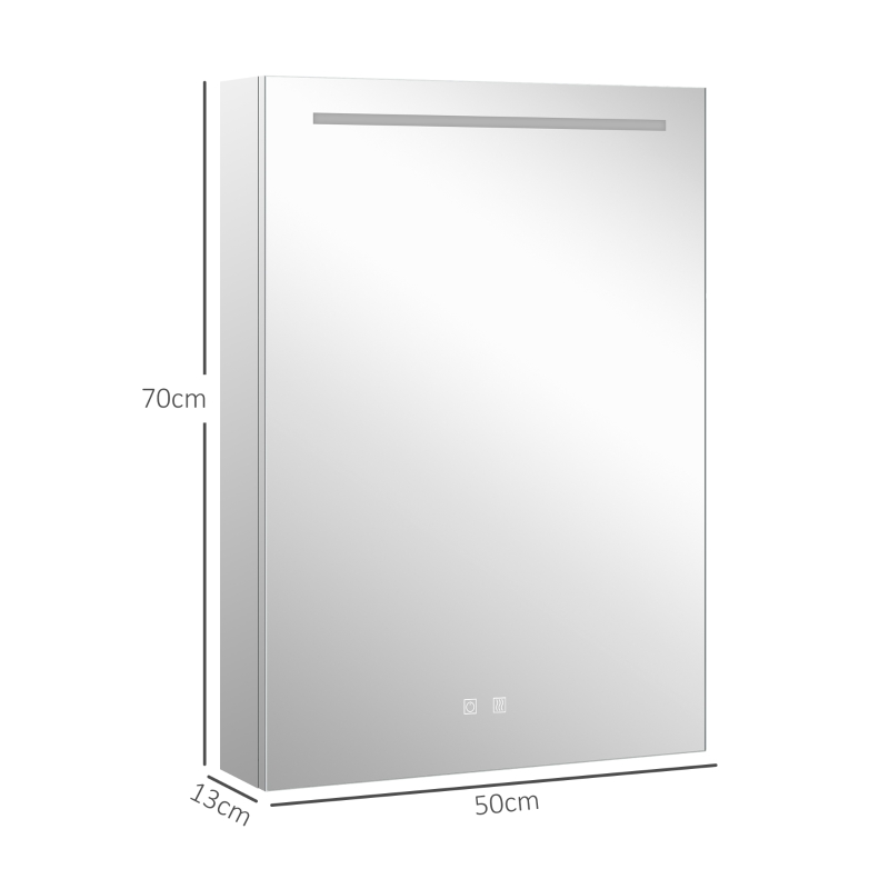 Spegelskåp LED 50x13x70 cm - Bild 6