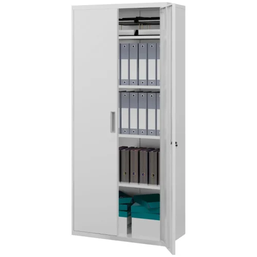 Kontorsskåp 5 hyllor 180 cm vit