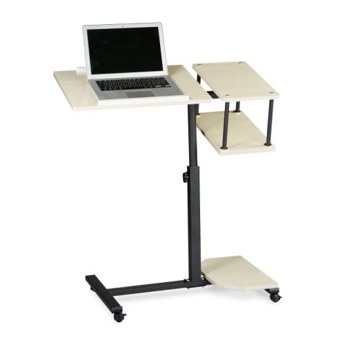 Laptopbord med hjul vit