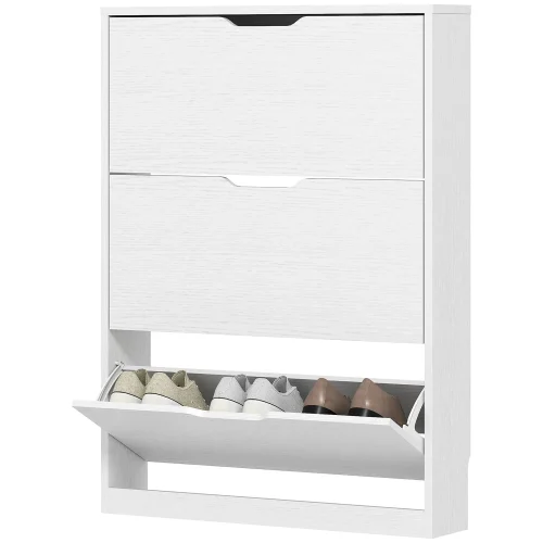 Skoskåp 3 fällbara lådor 108 cm