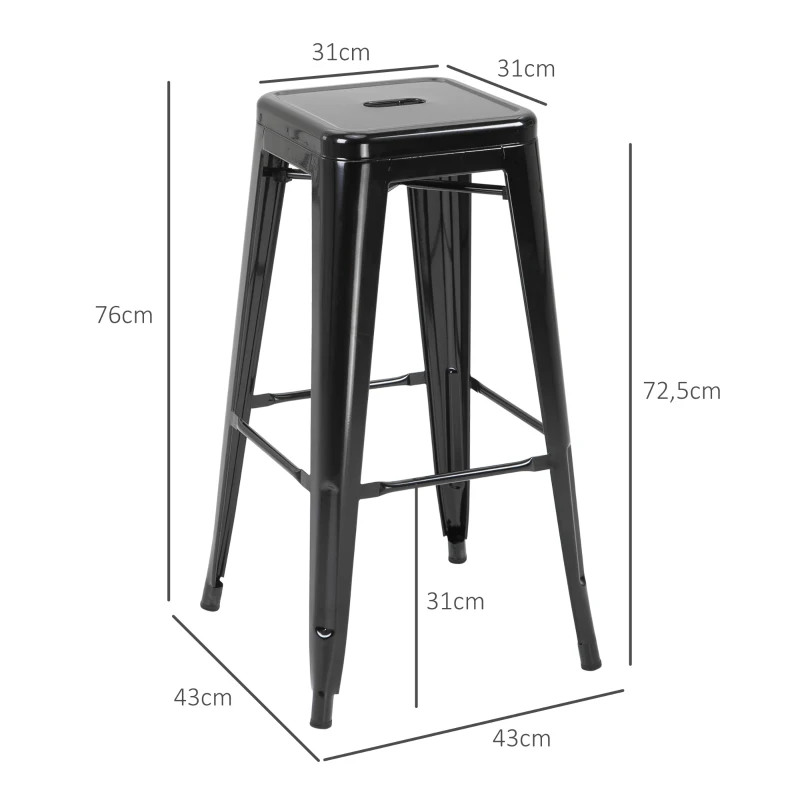 Stapelbara barstolar 4-pack metall - Bild 7