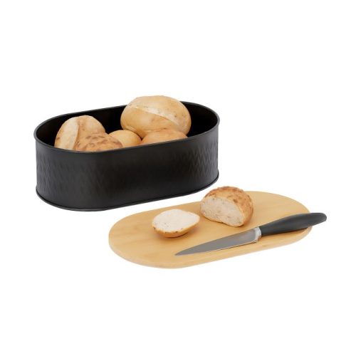 Brödlåda med lock svart