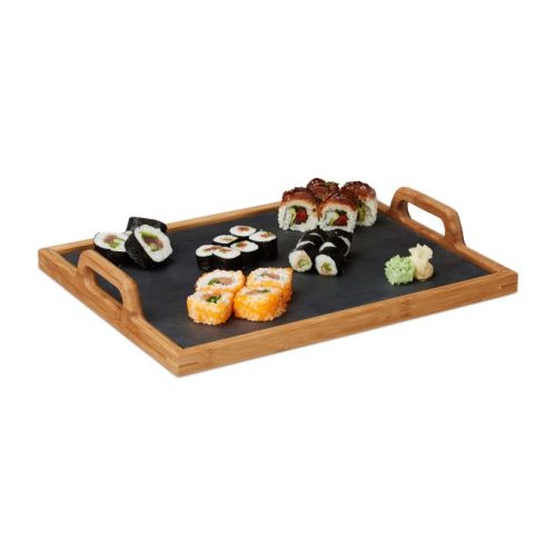 Bricka med skifferplatta 40.5×32 cm