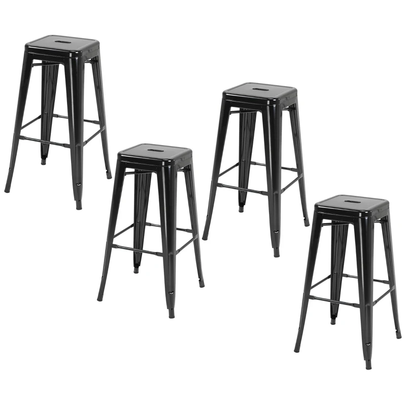 Stapelbara barstolar 4-pack metall