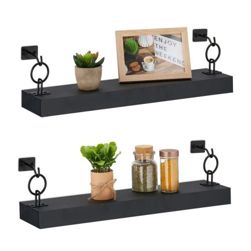 Vägghylla 2-pack svart