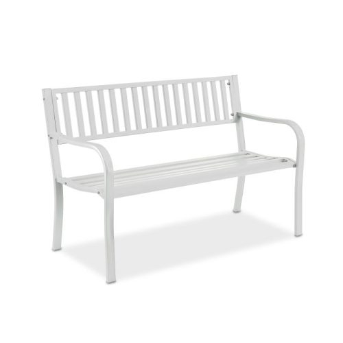 Trädgårdsbänk 2-sits 127.5 cm vit