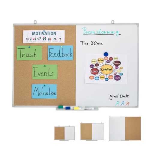 Magnetisk whiteboard och anslagstavla 2i1