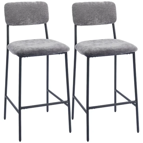 Barstolar chenille 2-pack grå