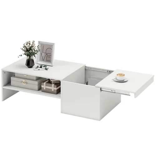 Soffbord med lyftfunktion vit