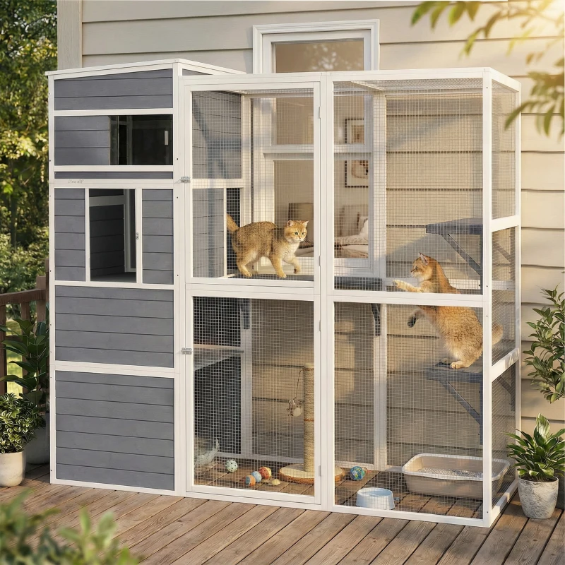 Kattgård flera nivåer grå - Bild 2