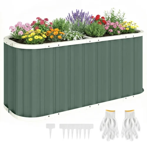 Planteringslåda metall 136x53x61 cm