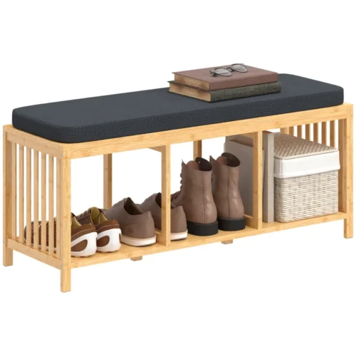 Sittbänk med sittdyna 102x33x45 cm
