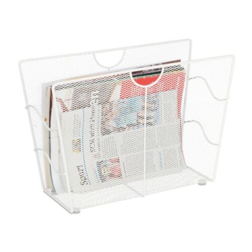 Tidningsställ metall vit