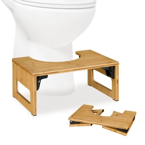 Hopfällbar toalettpall bambu