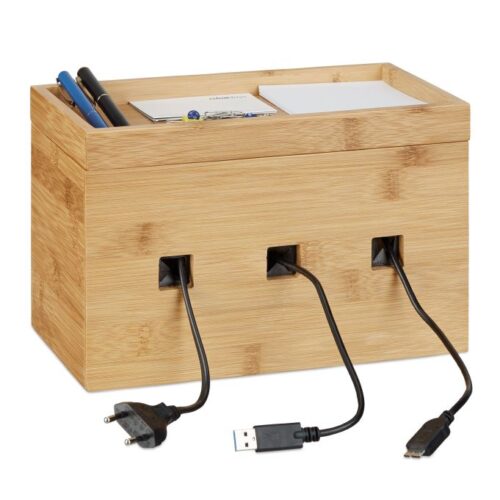 Kabelbox bambu 16.5×25.5×14 cm