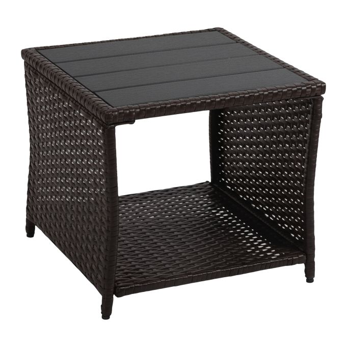 Trädgårdsbord polyrattan 40×45×45 cm - Brun