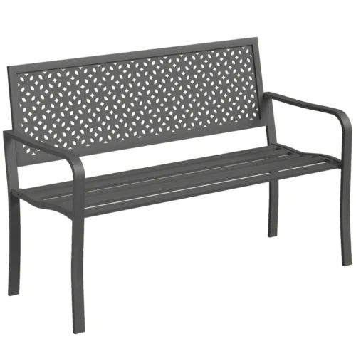 Trädgårdsbänk metall 2-sits