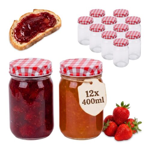 Glasburkar med skruvlock 12-pack 400 ml