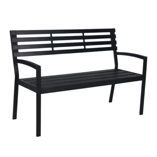 Trädgårdsbänk metall 128 cm