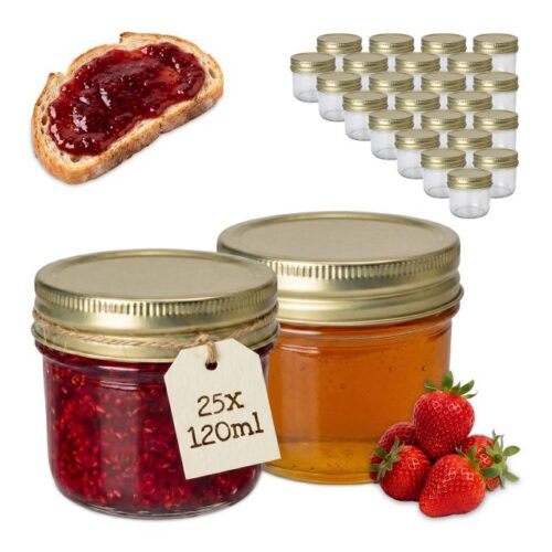 Glasburkar med skruvlock 25-pack 120 ml