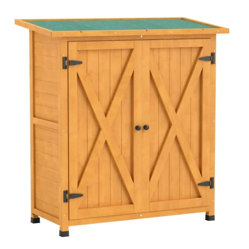 Trädgårdsskåp 2 dörrar 110x55x117 cm
