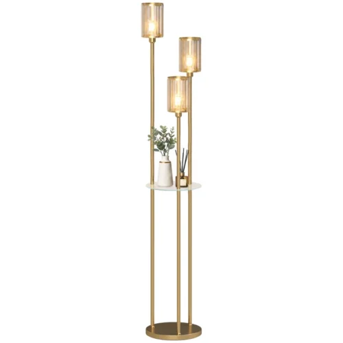 Golvlampa med hylla 177 cm