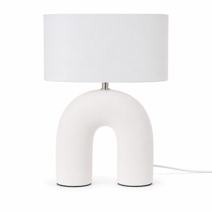 Bågformad bordslampa med tygskärm - Bild 5