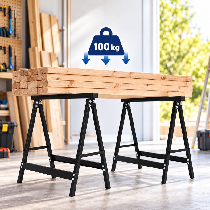 Arbetsbockar stål 2-pack hopfällbara - Bild 6