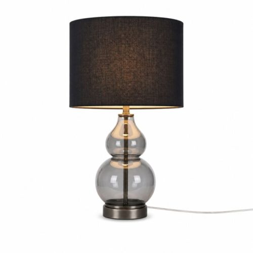 Rund bordslampa med tygskärm