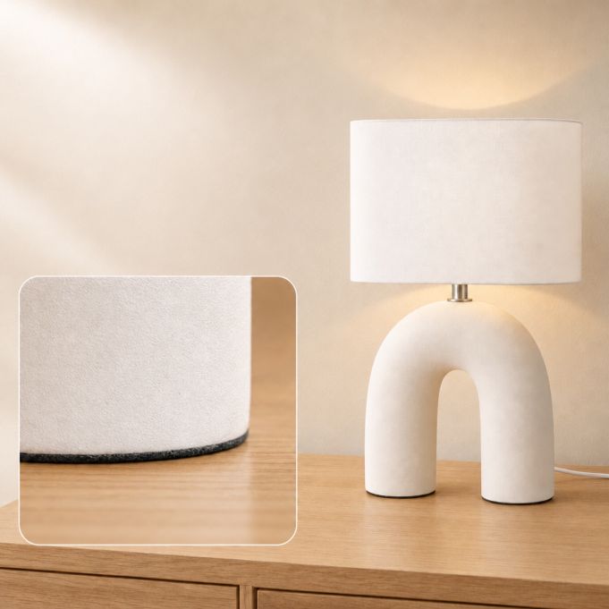 Bågformad bordslampa med tygskärm - Bild 6
